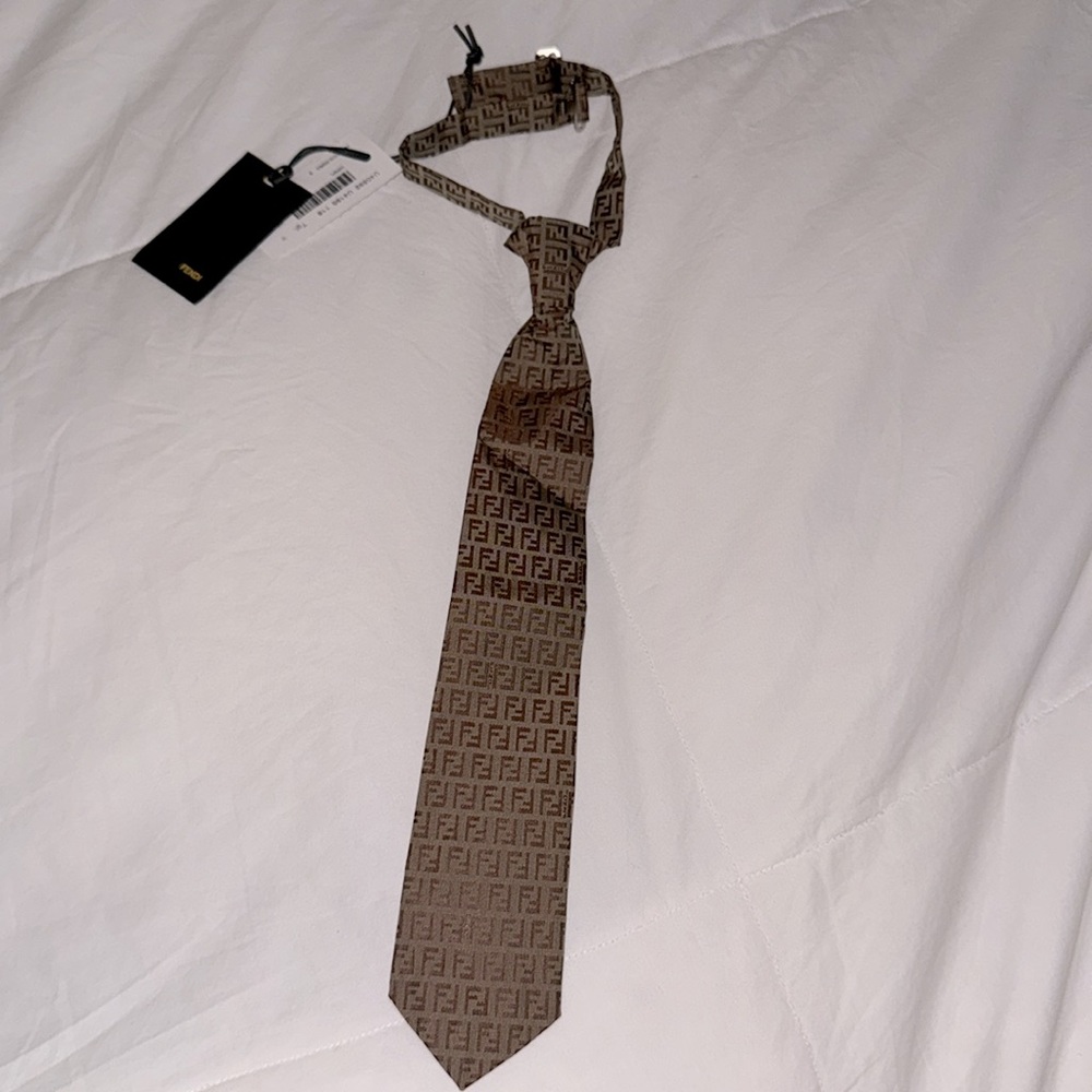 Brand New Fendi Boys Logo Tie | Designer Italian Luxury | Statement Accessory - Picture 3 of 7